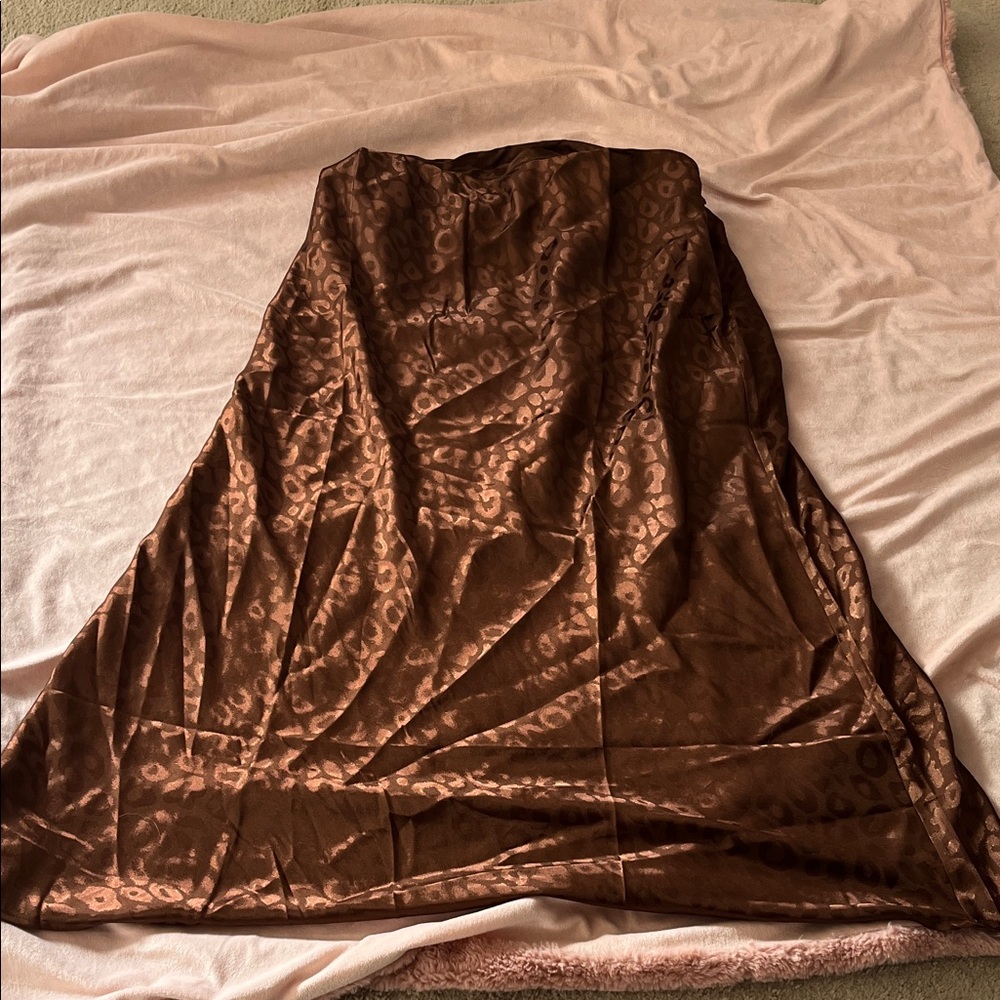 Fashion Nova Brown Leopard Maxi Skirt